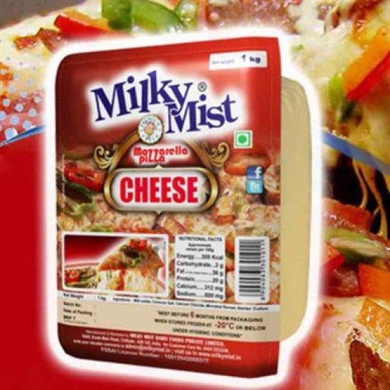 Milky Mist Mozzarella - Pizza Cheese, 1 kg Pouch